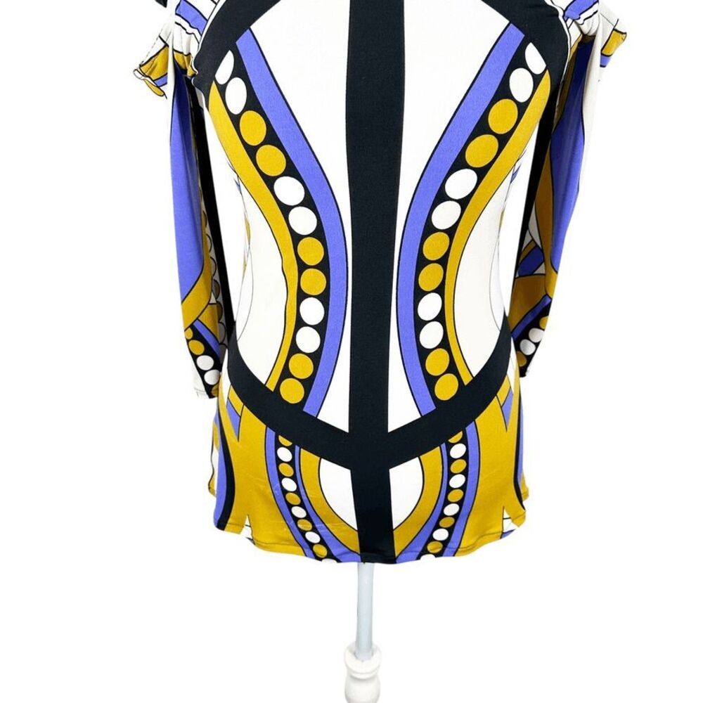 Eva Varro Multi Color Abstract Print Top Strappy … - image 4